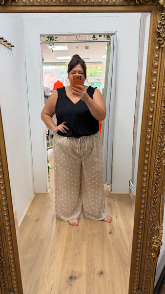 Wide leg spot trousers £21.99