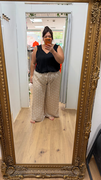 Wide leg spot trousers £21.99