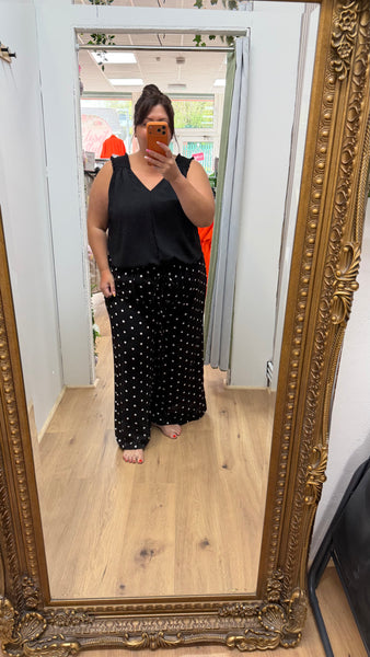 Wide leg spot trousers £21.99