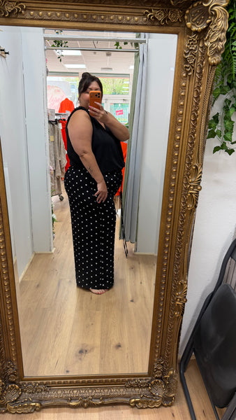 Wide leg spot trousers £21.99
