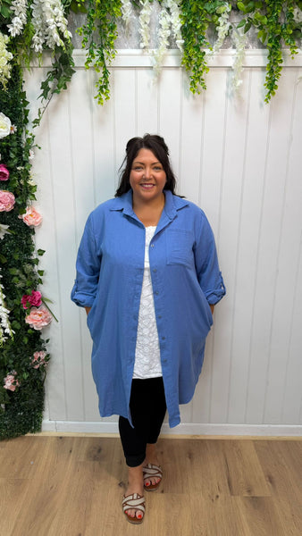 Cheesecloth shirt denim blue fits upto £23.99