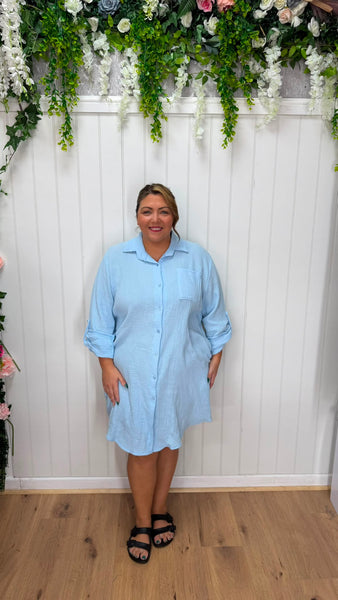 Cheesecloth shirt sky blue £15