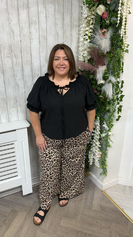 Leopard beige Wide leg trousers Onesize 16-24 £21.99