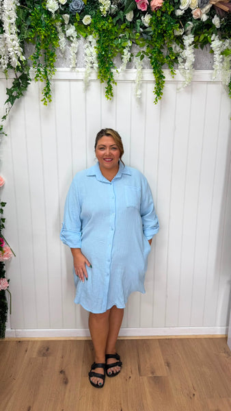 Cheesecloth shirt sky blue £15