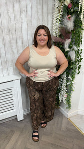 Leopard brown Wide leg trousers Onesize 16-24 £21.99