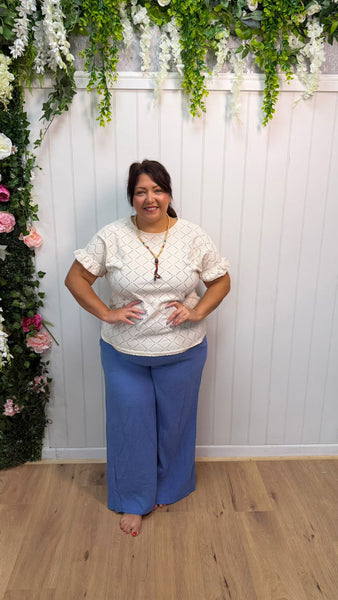 Cheesecloth denim blue trousers Onesize 16-24 £21.99