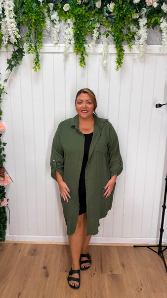 Cheesecloth shirt khaki £15