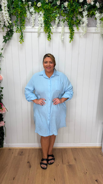 Cheesecloth shirt sky blue £15