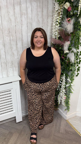 Leopard tan Wide leg trousers Onesize 16-24 £21.99