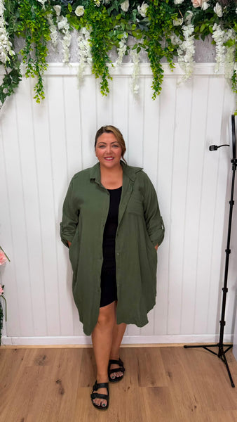 Cheesecloth shirt khaki £15