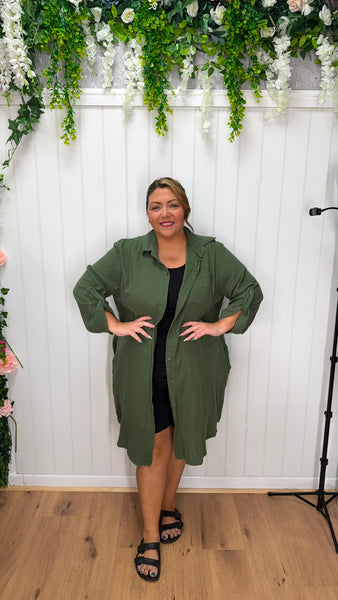 Cheesecloth shirt khaki £15
