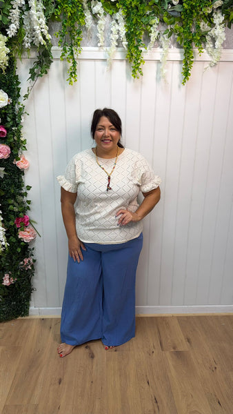 Cheesecloth denim blue trousers Onesize 16-24 £21.99