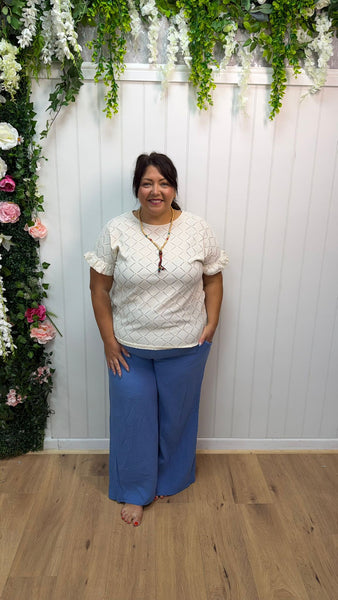 Cheesecloth denim blue trousers Onesize 16-24 £21.99