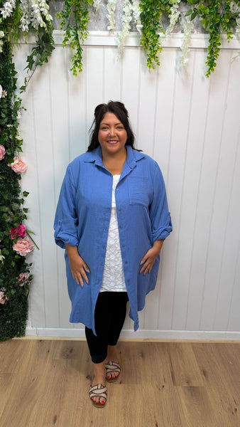 Cheesecloth shirt denim blue fits upto £23.99